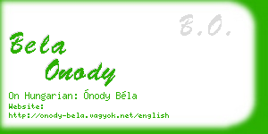bela onody business card