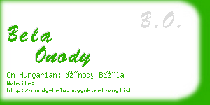 bela onody business card